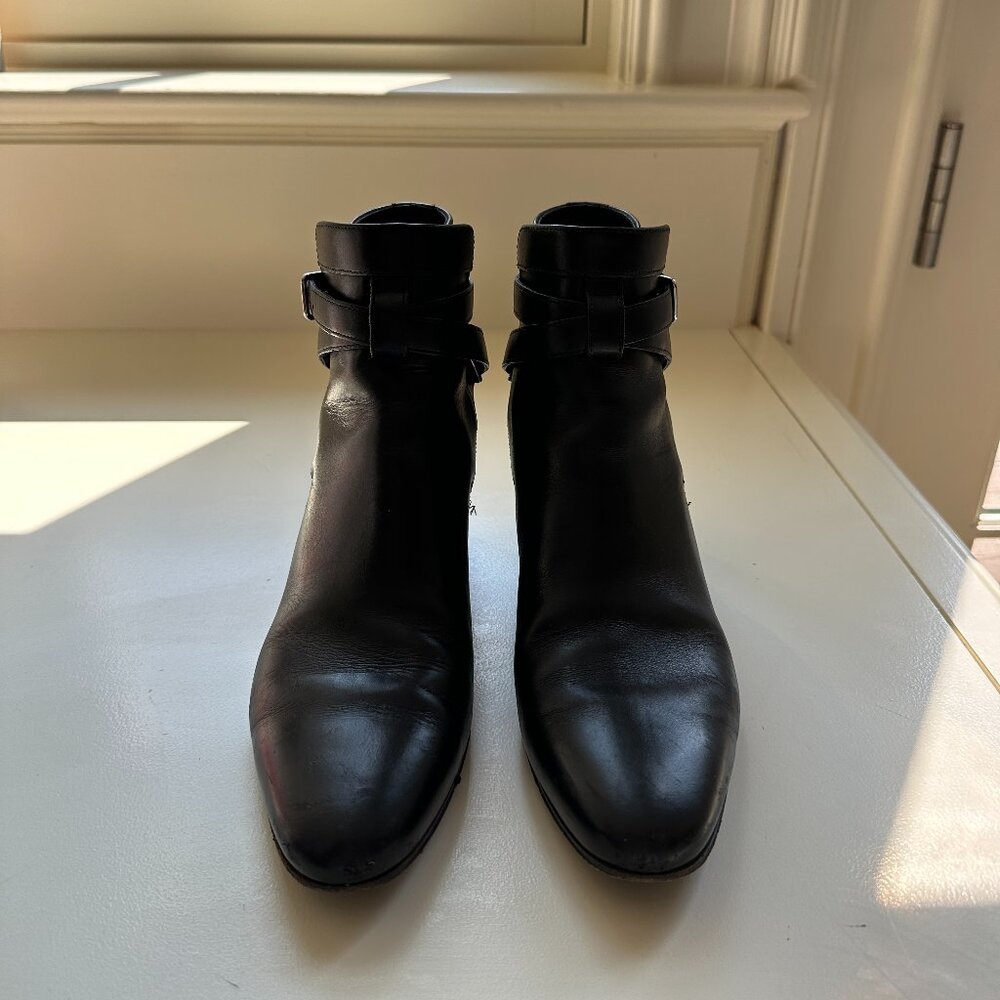 Saint Laurent Blaze leather buckled boots